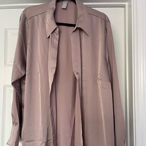 Worn once, satin button down